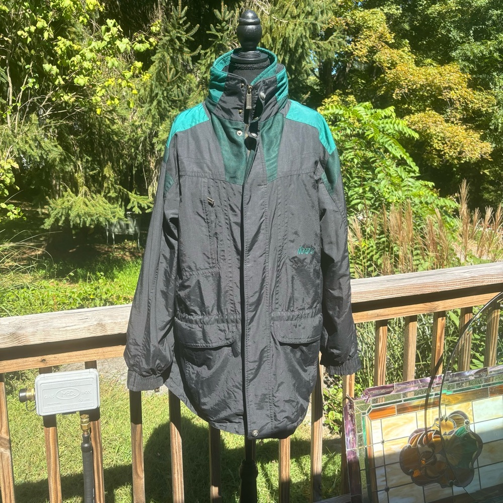 90s vtg men’s Nordica’s snow ski vintage jacket 100% nylon green black